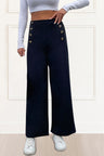 Chloé Pantalon Taille Haute Jambes Larges Uni