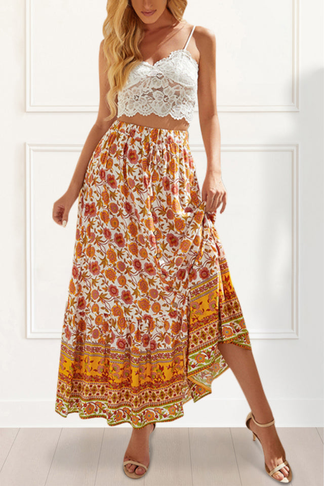 Margareth Long Skirt Bohemian Print