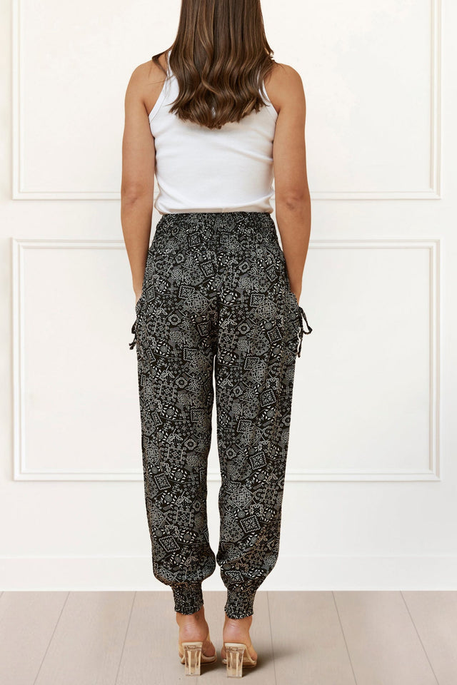 Issa Pantalon Sarouel Boheme Taille Nid D'Abeilles