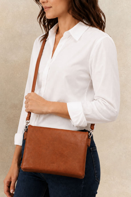 Lila Crossbody Bag Flap Convertible Vegan Leather