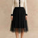 Robe Mélina midi ivoire en tricot et tulle noir vue de face