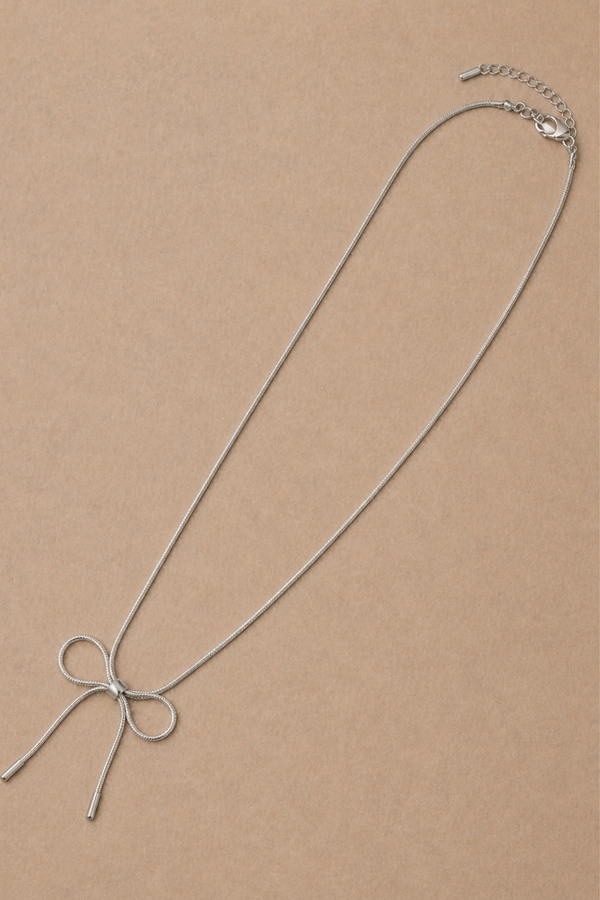 Minimal Bow Pendant Necklace – Gold or Silver