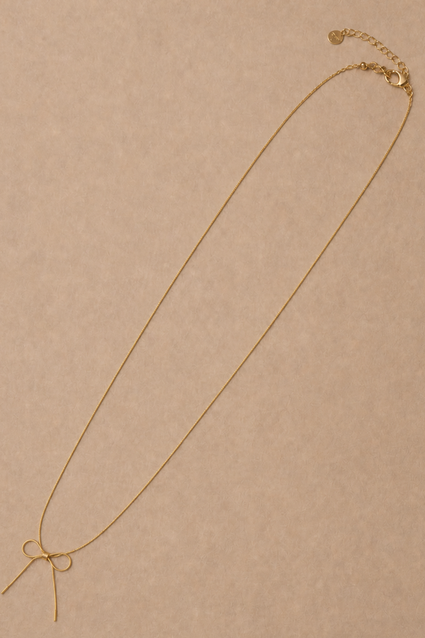 Minimal Bow Pendant Necklace – Gold or Silver