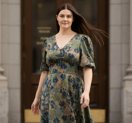 Audrey Floral Stretch Fit & Flare Dress Onze Montreal Audrey Floral Stretch Fit & Flare Dress Onze Montreal