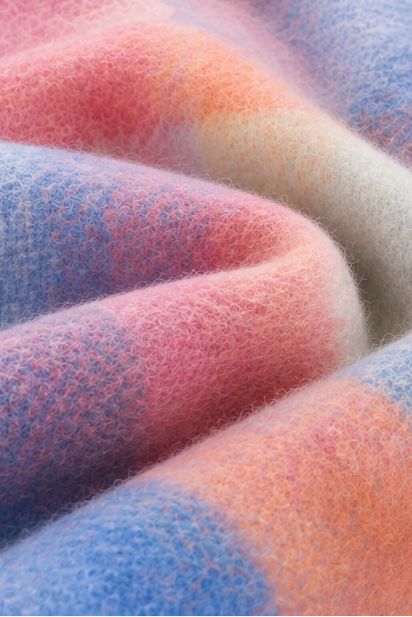 Foulard pastel à carreaux avec franges
