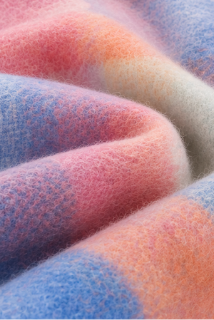 Foulard pastel à carreaux avec franges