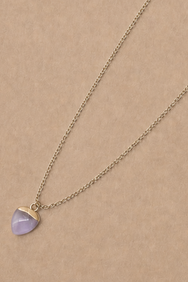 Collier Cœur Rose Quartz