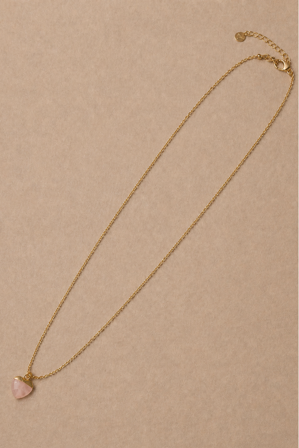 Collier Cœur Rose Quartz