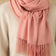 Powder Pink Fringe Scarf styled for an ONZE studio cover