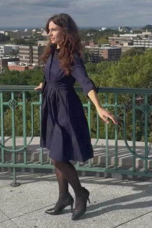 Tessa Robe chemise torsade devant coupe évasée 