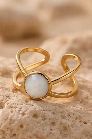 Bague boucles Ovale Plaquée Or 18 Carats