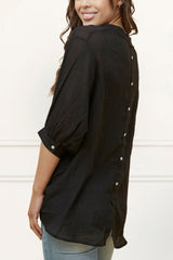 Roxanne Oversized Shirt Semi-Sheer Cotton Blend