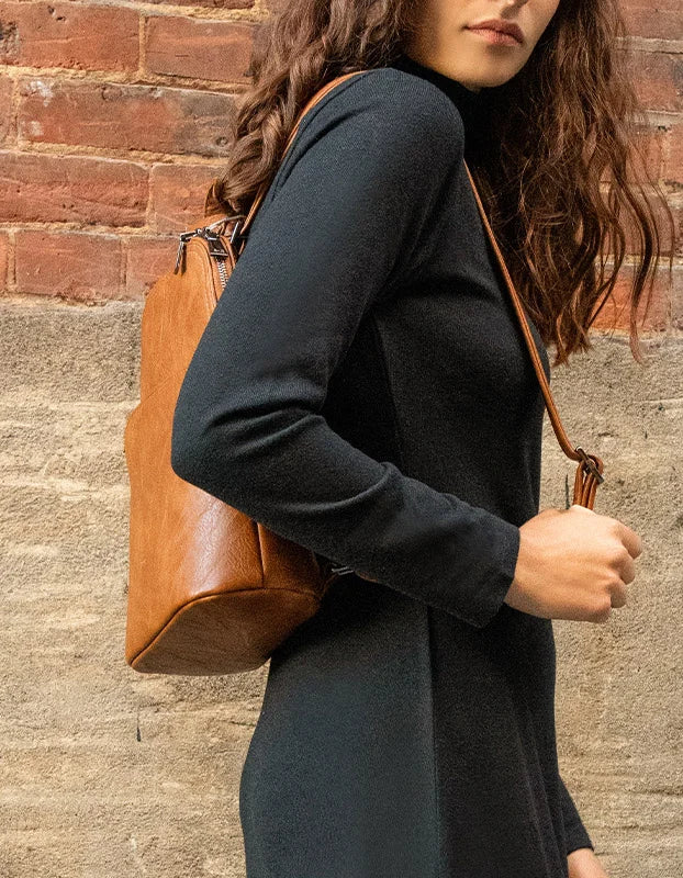 Maggie Vegan Leather Back Pack - Onze Montreal