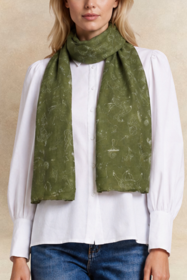 Foulard Légère Animaux Forêt Vert