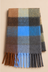 Blue & Camel Plaid Fringe Scarf