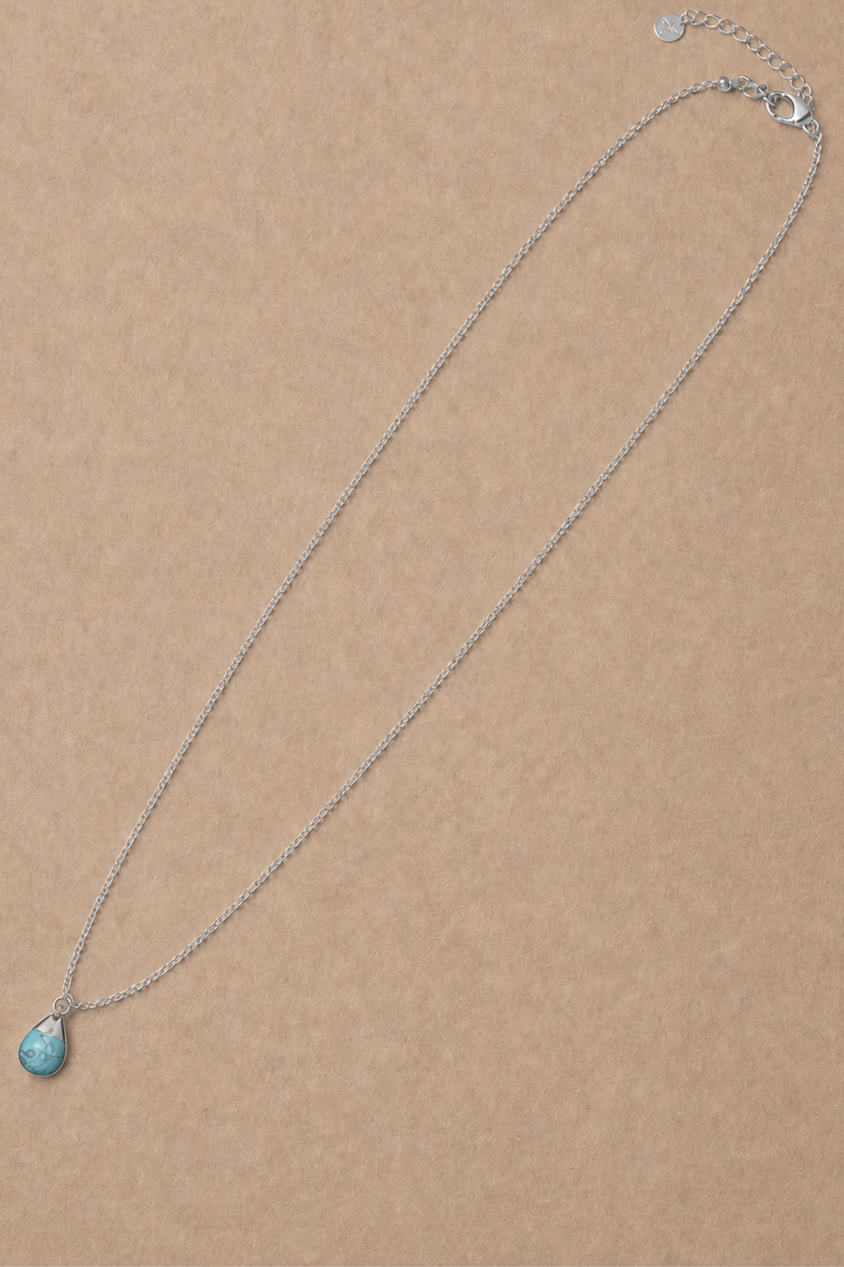 Semi-Precious Stone Drop Pendant Necklace - Magnesite
