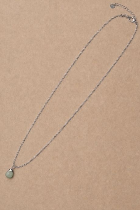Semi-Precious Stone Drop Pendant Necklace - Magnesite
