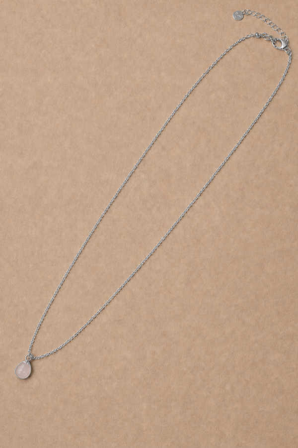 Semi-Precious Stone Drop Pendant Necklace - Magnesite