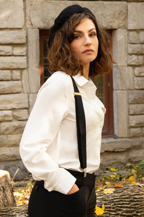 Suspenders Elastic Women's Adjustable - Onze Montreal Black Onze Montreal