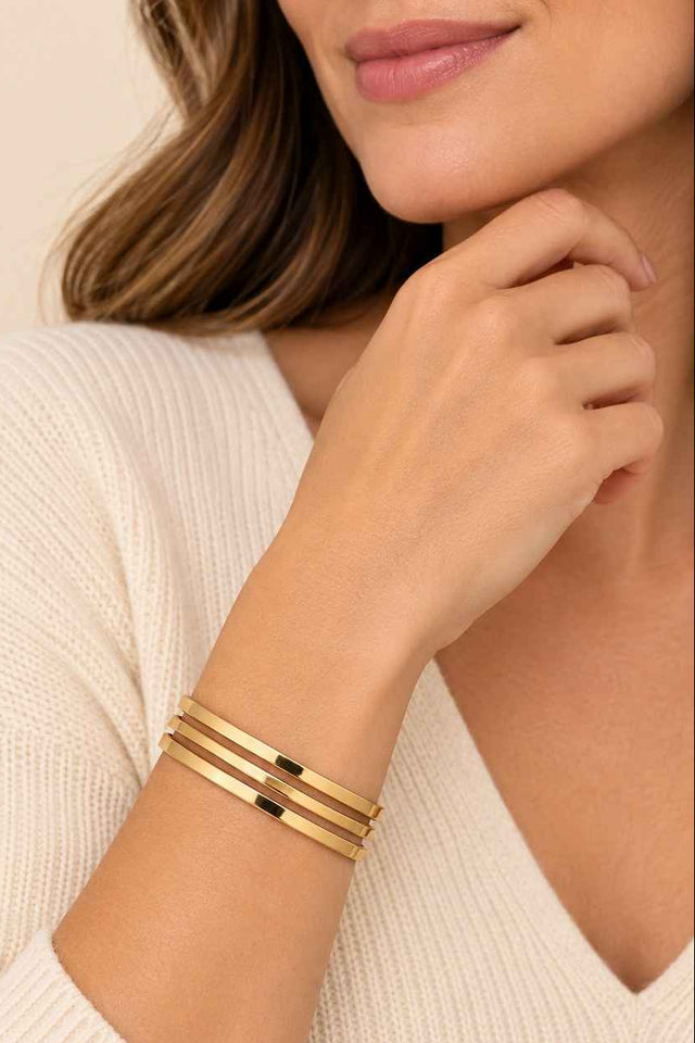 Three-Ring Gold-Tone Bangle Set