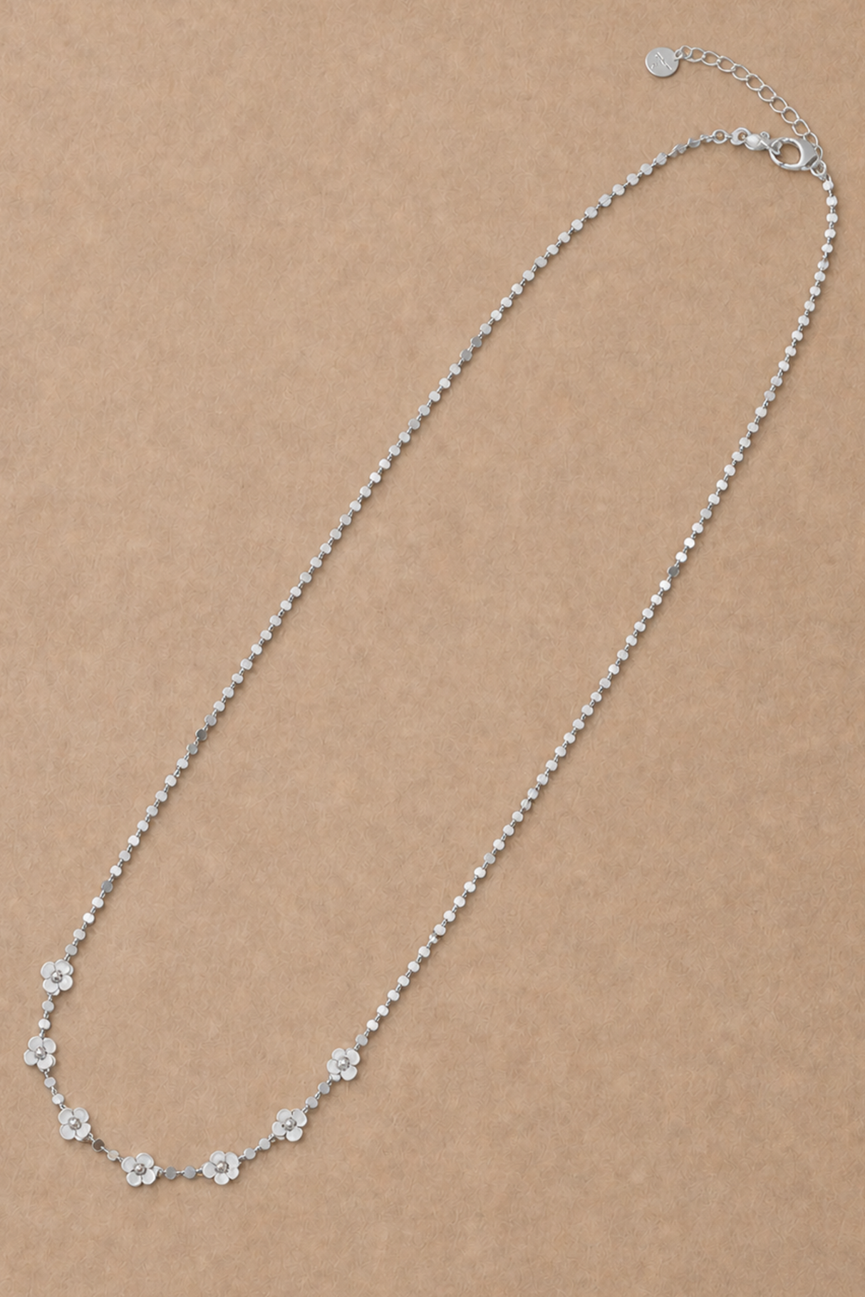 Collier chaîne à petites fleurs - Argent