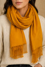 Foulard curcuma à franges – photo principale ONZE