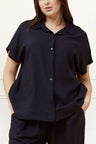 Vera Linen Shirt Short Sleeves Button Solid