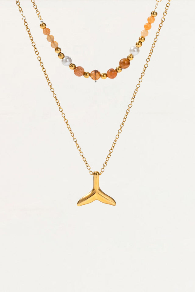 Necklace Multi-Layer Whale Tail and Beads