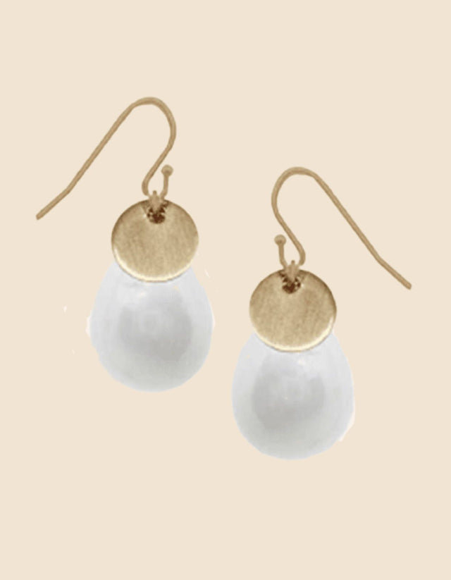 Pearl Earrings Gold Accent - Onze Montreal