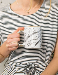ONZE Mug Touch Of Real 14K Gold Montreal Map - Onze Montreal