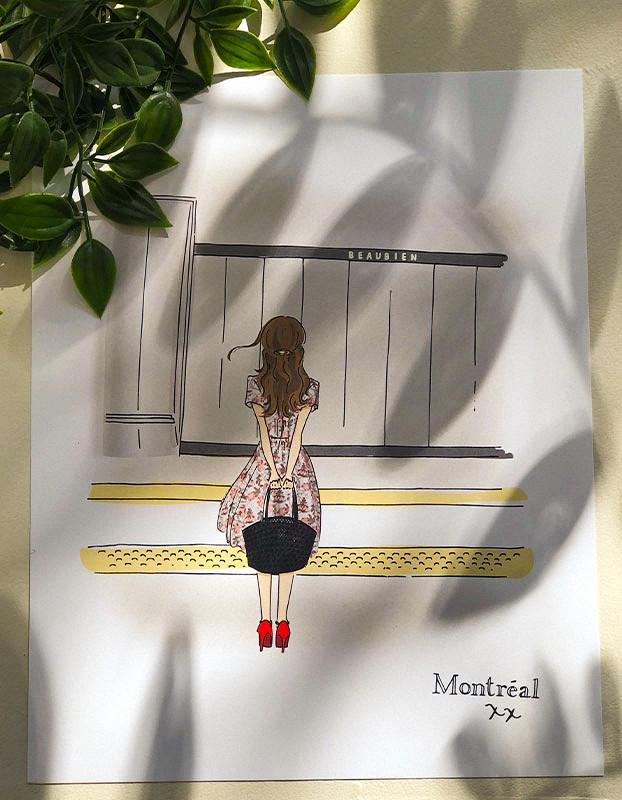 Art Print - Fille au Metro - Onze Montreal Default Title Onze Montreal